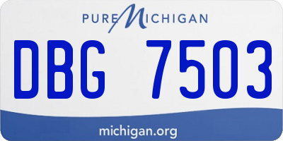 MI license plate DBG7503
