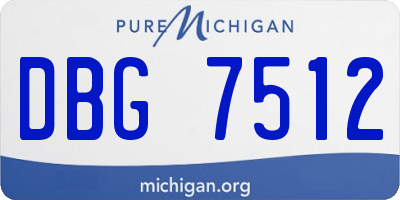 MI license plate DBG7512