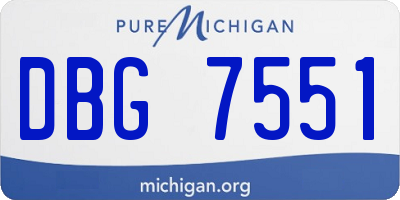MI license plate DBG7551
