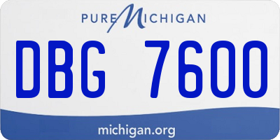 MI license plate DBG7600