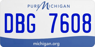 MI license plate DBG7608