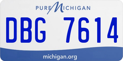 MI license plate DBG7614