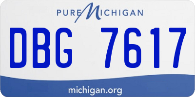 MI license plate DBG7617