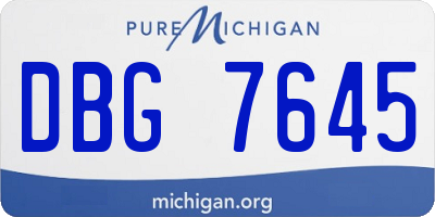 MI license plate DBG7645