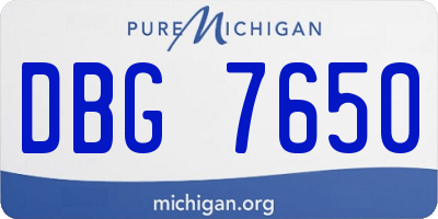 MI license plate DBG7650