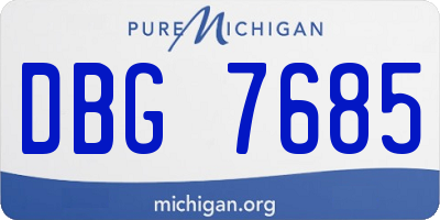 MI license plate DBG7685