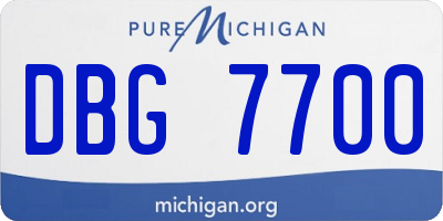 MI license plate DBG7700