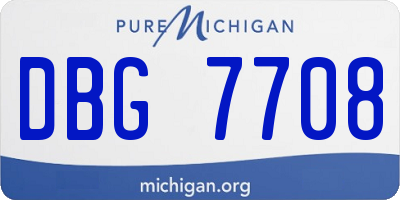 MI license plate DBG7708