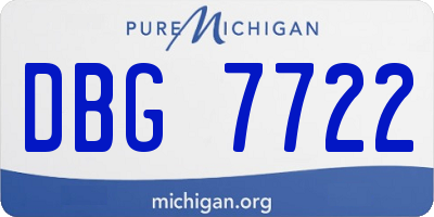 MI license plate DBG7722