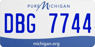 MI license plate DBG7744