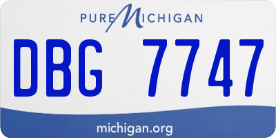 MI license plate DBG7747