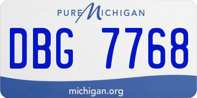 MI license plate DBG7768