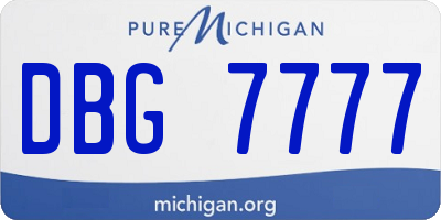 MI license plate DBG7777