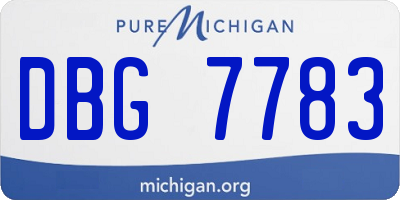 MI license plate DBG7783