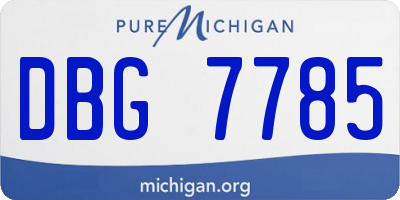 MI license plate DBG7785
