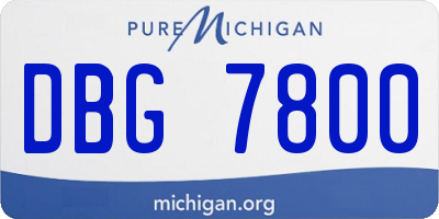 MI license plate DBG7800