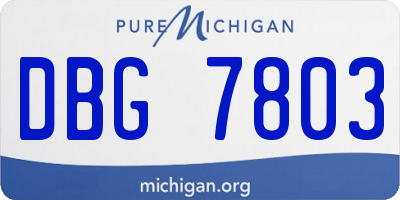 MI license plate DBG7803