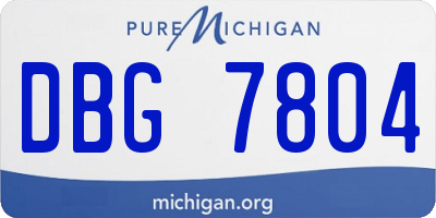 MI license plate DBG7804