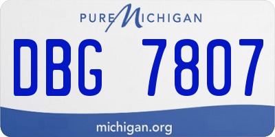 MI license plate DBG7807