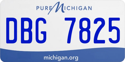 MI license plate DBG7825