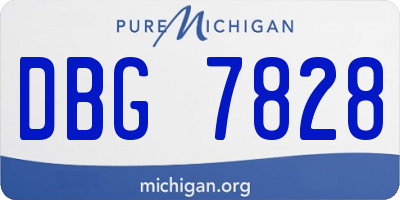 MI license plate DBG7828