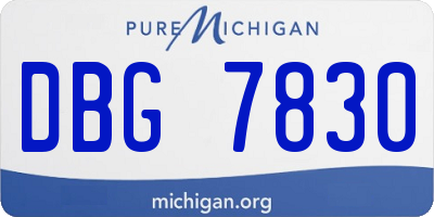 MI license plate DBG7830