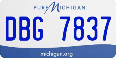 MI license plate DBG7837