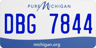 MI license plate DBG7844
