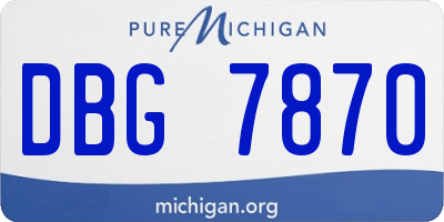 MI license plate DBG7870