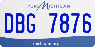 MI license plate DBG7876