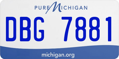 MI license plate DBG7881