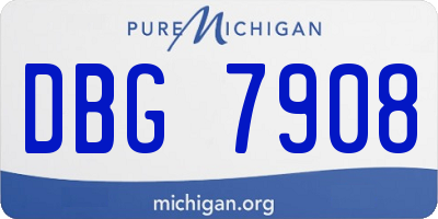 MI license plate DBG7908