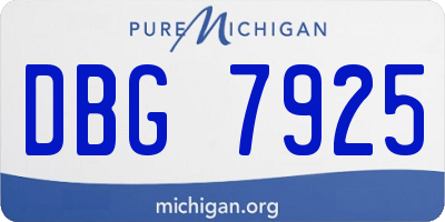 MI license plate DBG7925