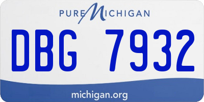MI license plate DBG7932