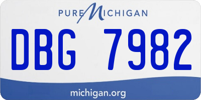 MI license plate DBG7982