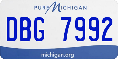 MI license plate DBG7992