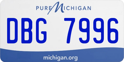 MI license plate DBG7996
