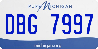 MI license plate DBG7997