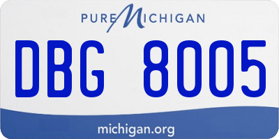 MI license plate DBG8005