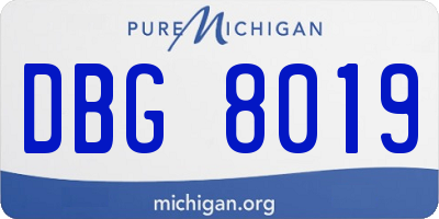 MI license plate DBG8019
