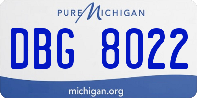 MI license plate DBG8022