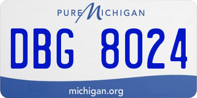 MI license plate DBG8024