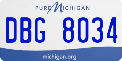 MI license plate DBG8034