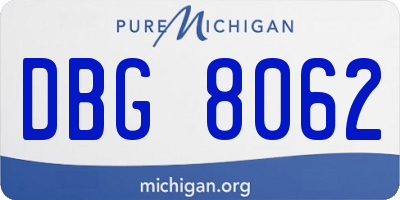 MI license plate DBG8062