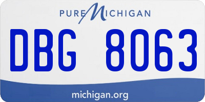 MI license plate DBG8063