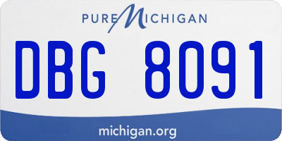 MI license plate DBG8091