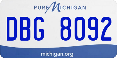 MI license plate DBG8092