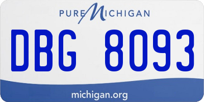 MI license plate DBG8093
