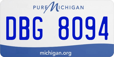 MI license plate DBG8094