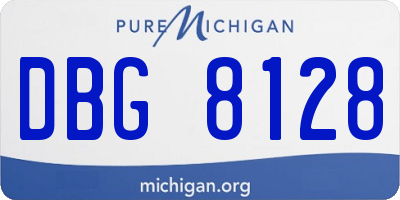 MI license plate DBG8128